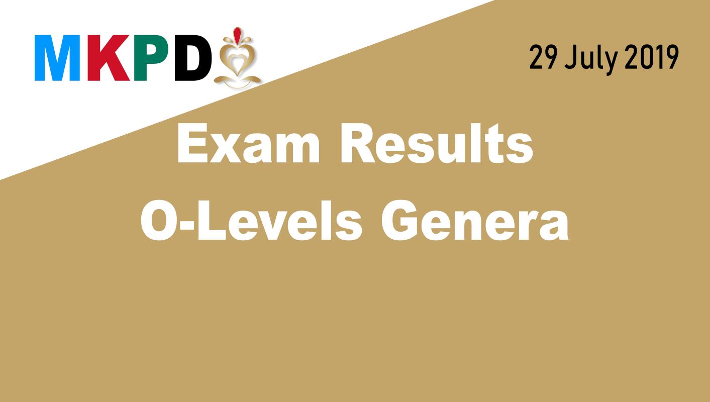 Exam Results O-Levels General - 29 July 2019