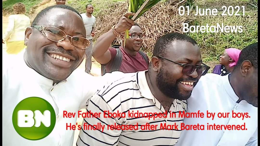 Rev father Eboka who was picked up by amba boys in Mamfe