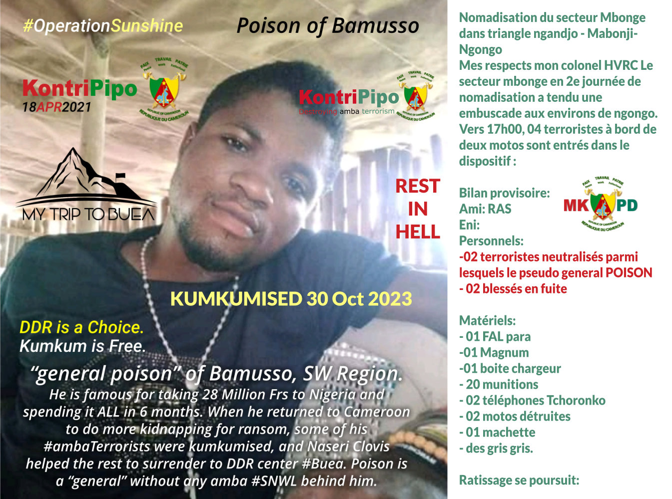 Generat Poison of Bamusso kumkumised 30 Oct 2023