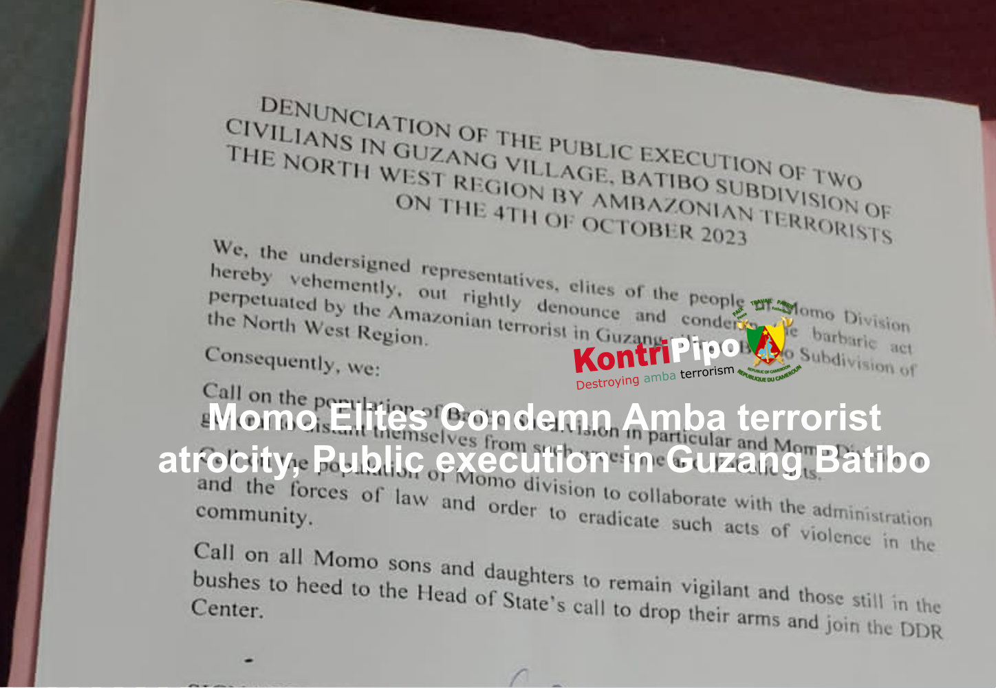 Momo Elites condemn Amba Terrorist atrocity