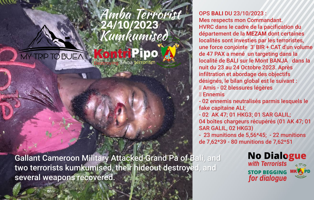 Bali Grand Pa Terrorist Camp Attacked two amba terrorists kumkumised, 24 Oct 2023