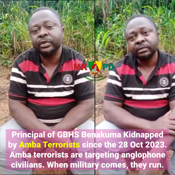 Bamenda - Tem Gerald Akebai The Principal of GBHS #Benakuma Kidnapped by Amba Terrorists since the 28 Oct 2023