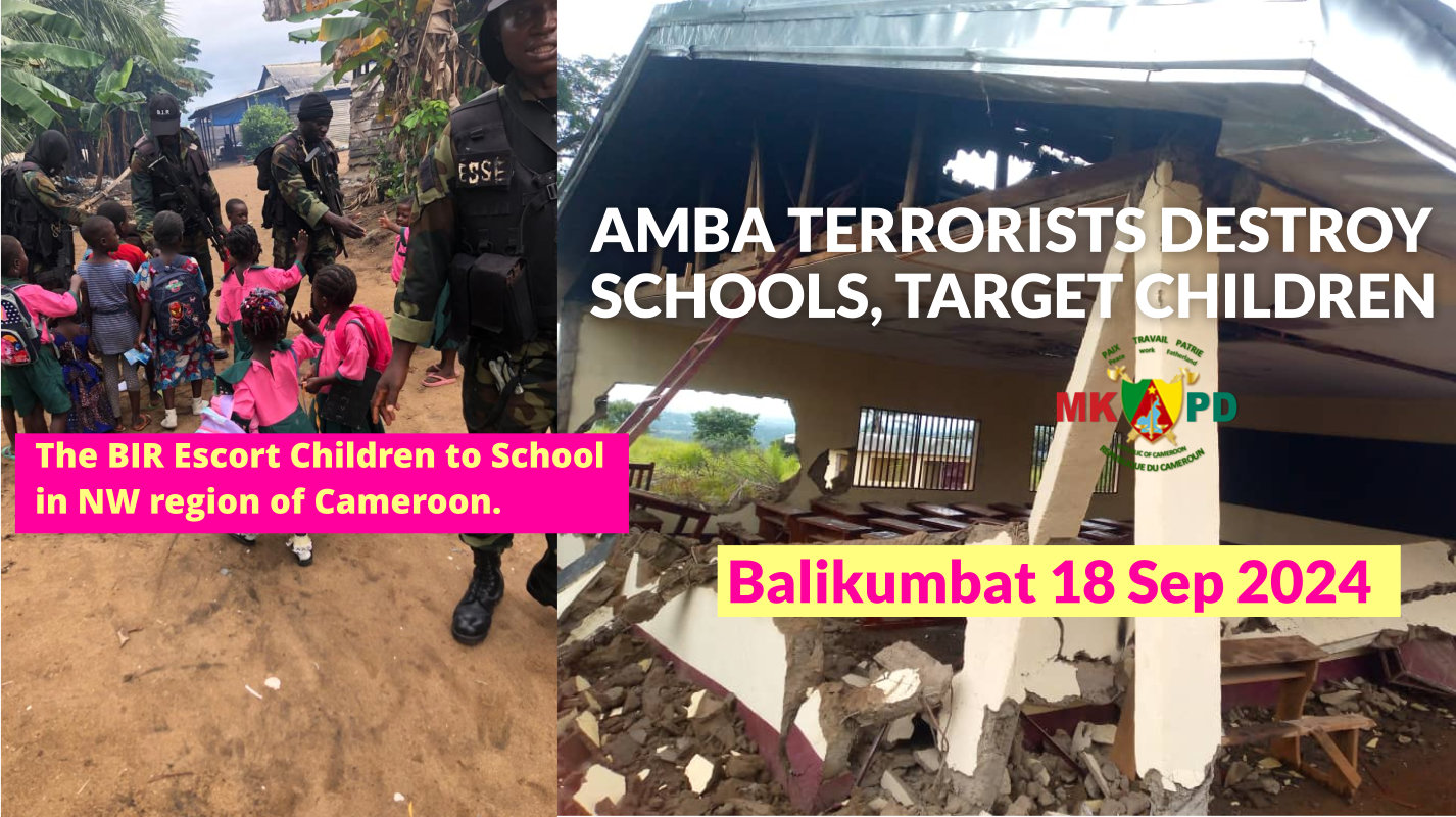 BIR escort children to school in NW #Cameroon education 2024 Balikumbat