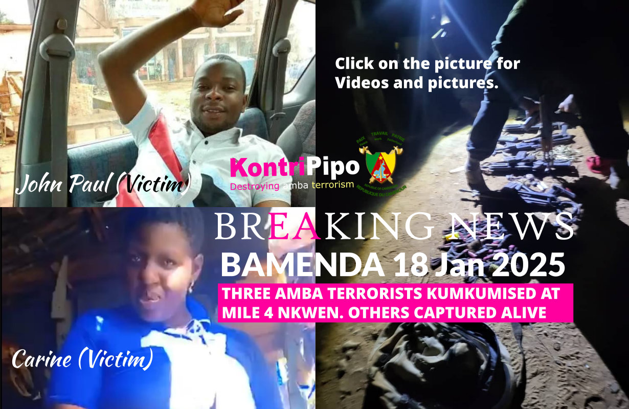 Bamenda Operation - Three amba Terrorists from Nso kumkumised Mile 4 Bamenda 18 Jan 2025