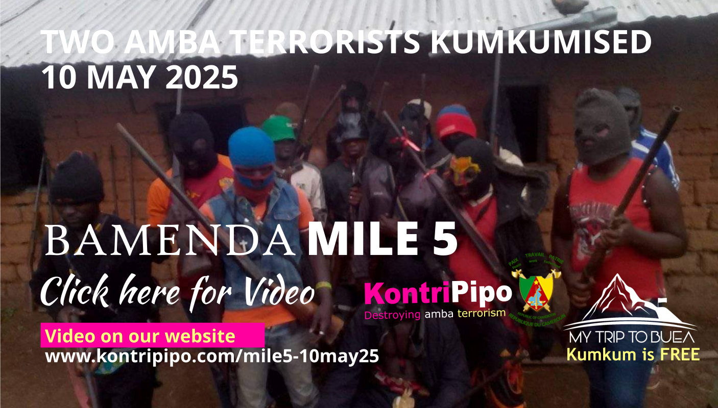 Bamenda, 10 May 2025 - Two amba Terrorist Drug Addicts Kumkumised and dumped at Mile 5. This is the new normal in the NW region. We said.. Make your territory ungovernable.. This is the result.